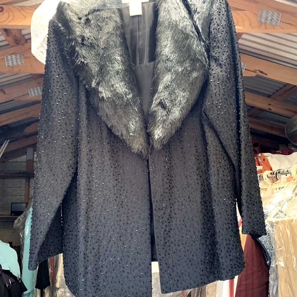 Black women fur coat size 20